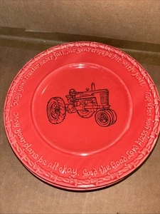Menge 4 Farmall Traktor dekorativ 7,75" Platte Ron Knox Farm Life #D - Bild 1 von 12