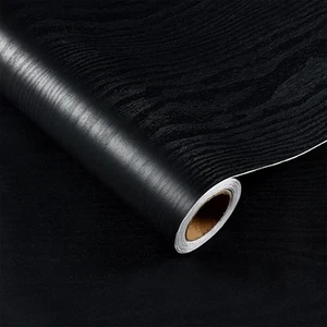 Matte Black Wood Contact Paper Peel and Stick Wallpaper for Countertops Remov... - Picture 1 of 4