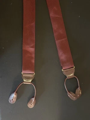 Trafalgar 吊袜带男式勃艮第罗缎皮革标签- 1198 — 第 1/4 张图片