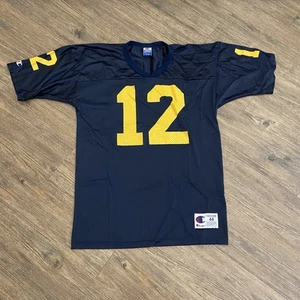 Michigan Wolverines #12 Blank Navy Blue Champion  Jersey Size 44 - Picture 1 of 6