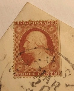 US, Washington,SC#26 1860 Dated Envelope 3 Cents , F-VF(2906) - Picture 1 of 4