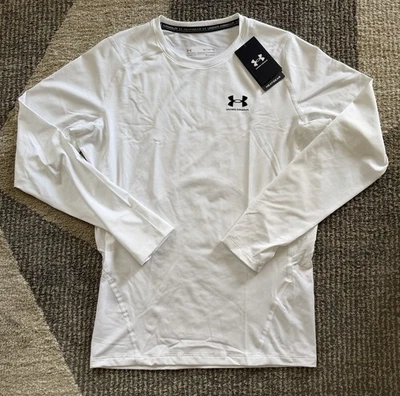 Camisa blanca de compresión Under Armour HeatGear manga larga blanca 1361524 XL para hombre Foto 1 de 4