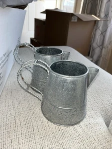 mini galvanized watering cans vintage Lot Of 2 - Picture 1 of 3