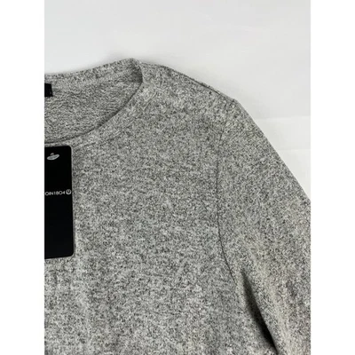 Top túnica mujer COIN 1804 gris jaspeado alto bajo botón trasero talla 1X Foto 1 de 4