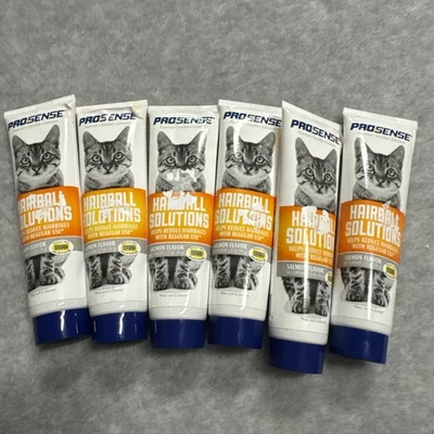 6 soluciones Prosense Hairball eliminador de bolas de pelo para gatos sabor salmón 2,5 oz 4/25 Foto 1 de 4