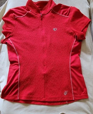 Camiseta deportiva de ciclismo Pearl Izumi para mujer roja mediana manga corta ajustada Foto 1 de 4