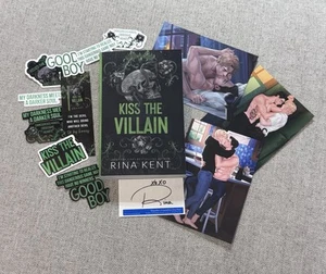 Kiss The Villain Signed Oop Edition Rina Kent Character Art Sticker Swag Bundle - Picture 1 of 18