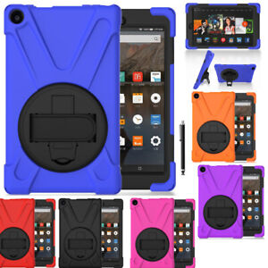 For Amazon Kindle Fire 7 HD8 HD10 Hybrid Kickstand Rugged Tough Case Strap Cover