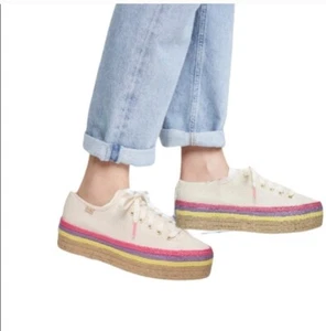 Keds Kate Spades New York Neon Raffia Platform Sneaker Women's Size 10 - Picture 1 of 9