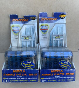 Xploderz MEGA AMMO PACK 1500 (for XRANGER, XSTORMER, XBLASTER, FACE OFF) Lot Of2