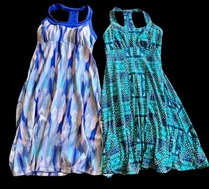 Lot (2) Prana Women Extra Small XS Dress Athletic Halter Sundress Built In Bra - Picture 1 of 11