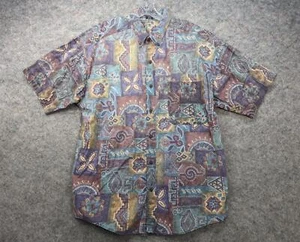 Structure Shirt Mens Large Multicolor Southwestern Cotton Short Sleeve Button Up - Picture 1 of 12
