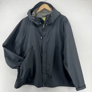 CABELAS Jacket Mens 2XL GORE-TEX Raincoat Hooded Windbreaker Full Zip Black - Picture 1 of 15