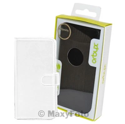 ORBYX CUSTODIA ORIGINALE FLIP COVER LIBRO CASE ECO PELLE APPLE IPHONE 5C BIANCO - Immagine 1 di 4