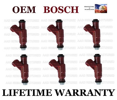 Juego de 6 inyectores de combustible originales BOSCH para 01-03 Ford Explorer 02-04 Mountaineer  Foto 1 de 2