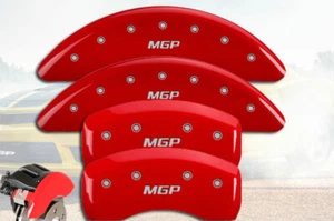 2017-2020 Jaguar F-Pace Front + Rear Red "MGP" Brake Disc Caliper Covers 18" - Picture 1 of 10