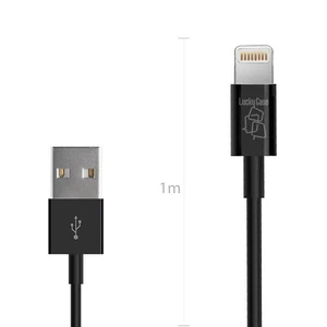 Cable de carga de 1 m cable de datos compatible con Apple iPhone iPad en negro - Imagen 1 de 4