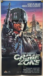 CRIME ZONE FF ORIGINAL VIDEO MOVIE POSTER DAVID CARRADINE SHERILYN FENN (1989) - Picture 1 of 1