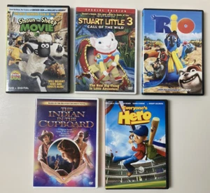 Kids / Family Movies on DVD Lot 5 DVDs Rio, Stuart Little, Shaun Sheep, Indian + - Picture 1 of 22