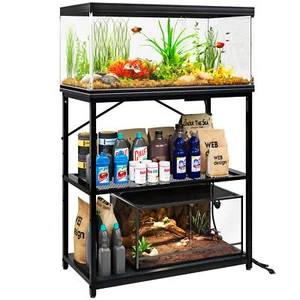 10-37 Gallon Wood Aquarium Stand 29 Gallon Fish Tank Table with Power Ports - Picture 1 of 11