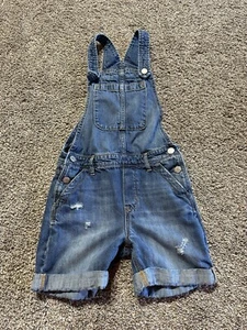 GAP Shorts Girls Size Medium Blue Denim Bib Overalls - 5977 - Picture 1 of 6