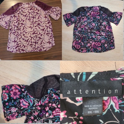 LOTE 2 - BLUSA XXL MUJER NUEVA SIN ETIQUETAS TOP FLORAL BUSINESS INFORMAL LIGERA Foto 1 de 4
