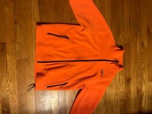 Cabela's Blaze Orange Jacket Ultra Soft Fleece Lightweight Hunting - Picture 1 of 9