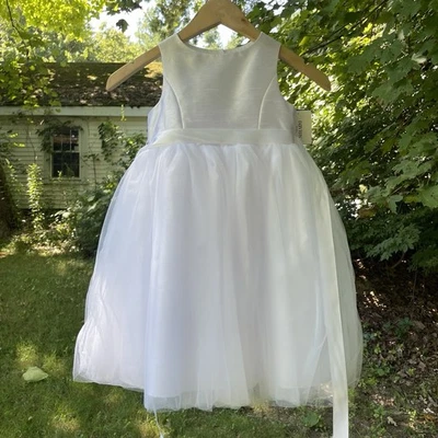 Davids свадебное платье цветок девочка 5 новый тюль атласная полная юбка OP218 - Изображение 1 из 4