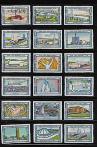 Vintage Paper: 1939 NY World's Fair; Poster Stamps; Complete Set of 54 Diff., MH - Bild 1 von 3