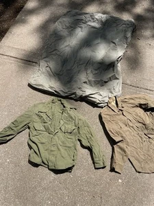 Lot of poncho and 2 shirts from Korean War  - Picture 1 of 6