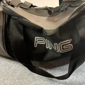 Ping Duffle Bag Black Gray D-Zip Side Pockets Adjustable Strap Outdoor Hiking - Picture 1 of 12