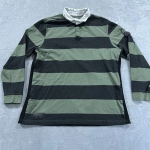 Adidas Adicross Polo Shirt Long Sleeve Men XL Green Black Stripe ADX Performance - Picture 1 of 7