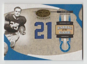 DON SHULA 2005 Materiales Certificados Tela del Juego CAMISETA USADA EN EL JUEGO SP/21 - Imagen 1 de 2
