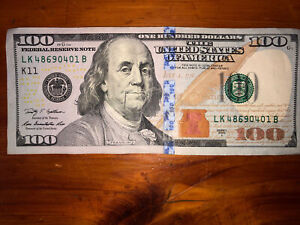 Benjamin Vampire!! Super Rare ' ERROR' 2009A 100 Dollar Bill ~Serial LK48690401B