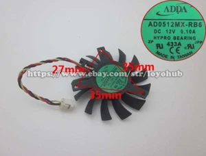 ADDA AD0512MX-RB6 45mm Graphics Card VGA Cooler Fan 12V 0.10A 3Wire 3-Pin - Picture 1 of 6