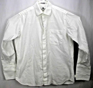 Italo Mondo Men's Shirt Size 16 1/2 L/S The Shirt White Checkered 100% Cotton - Picture 1 of 8