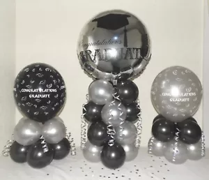 3 PACK GRADUATION BALLOON TABLE DECORATION DISPLAY KIT - NO HELIUM NEEDED - NEW - Picture 1 of 2