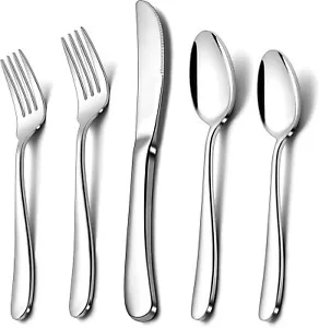 Heavy Duty Stainless Steel Silverware Set,40-Piece Heavy Weight Modern Flatware - Picture 1 of 7