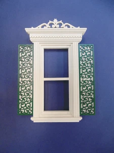 Dollhouse Miniature 1:12 Scale Victorian window shutters 1 pair