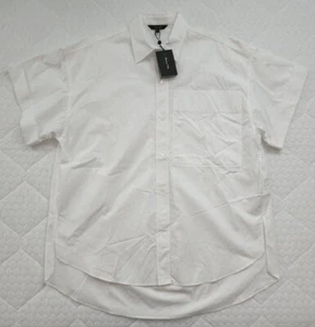 Massimo Dutti Talla Short Sleeve Dress Shirt Size US 4 White - Picture 1 of 4