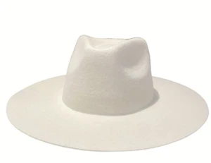 Men's Stiff Wide Brim Fedora Outback hat 100% Wool w Adjustable  Strap - Picture 1 of 19