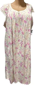 Miss Elaine Nightgown Xlarge Xl Light Yellow / Pink - Picture 1 of 4