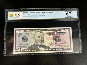 DBR 2013 $50 New York Fr. 2132-B Superb Gem PCGS-B 67 PPQ Serial MB19695123D - Picture 1 of 2