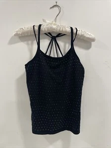 Armani Collezioni Black Silk Blend Studded Beads Strap Halter Top Women Size 38 - Picture 1 of 5