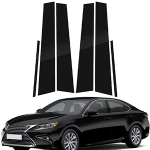 6pcs Gloss Black Pillar Posts Window Trim Cover Fit For Lexus ES 250 2013-2018 - Foto 1 di 14