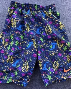 Nike Swimsuit Boys X-Large Navy Fish Sharks Logo Colorful Beach Swim Shorts - Picture 1 of 11