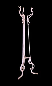 Antique Victorian Iron Plant Holder Tall Stand White Distressed 42" - Picture 1 of 12