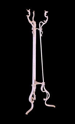 Antique Victorian Iron Plant Holder Tall Stand White Distressed 42" - Image 1 of 4