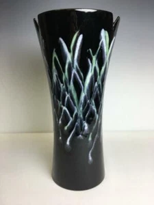 Vintage Royal Haeger Large Pottery Vase Drip Glaze Mid Century Modern Black 12" - Picture 1 of 7