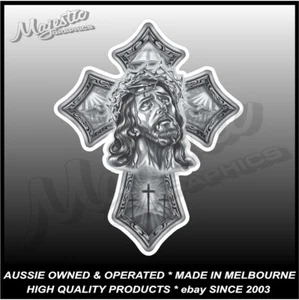 JESUS - CROSS - 145mm x 115mm - Decal / Sticker - Picture 1 of 1
